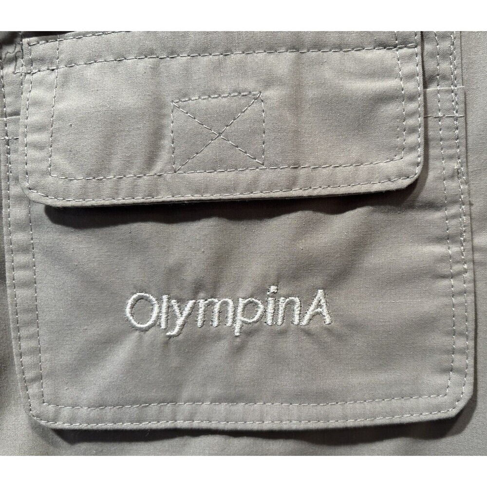 OlympinA Fishing Hunting Photography 16 Storage Pockets Vest Beige Khaki XLarge